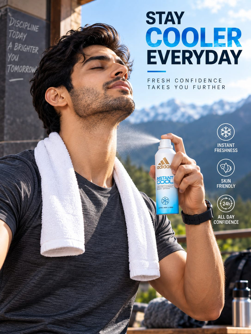 Adidas Instant Cool 24H Deodorant Body Spray 100ml