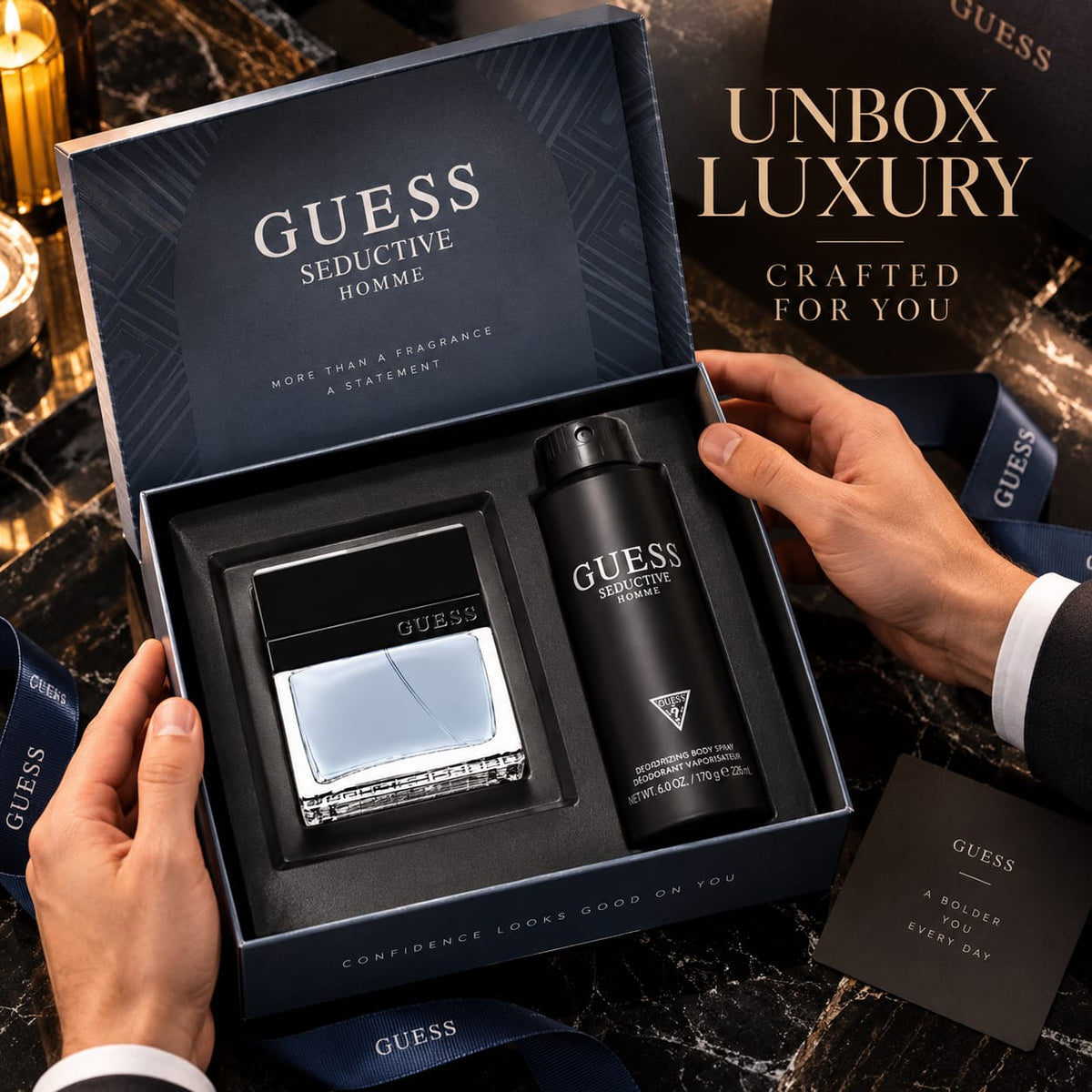 GUESS Seductive Homme Man Set – Eau de Toilette 50ml + Body Spray 170g