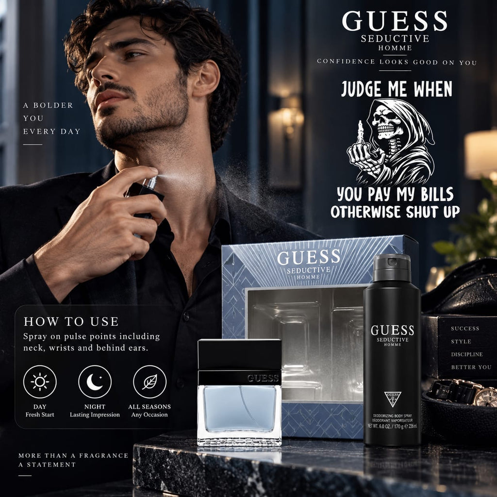 GUESS Seductive Homme Man Set – Eau de Toilette 50ml + Body Spray 170g