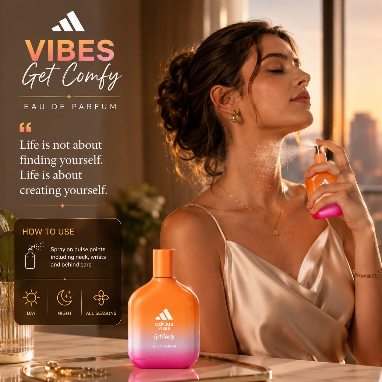 adidas Vibes Get Comfy Eau de Parfum 100ml – Unisex Fragrance